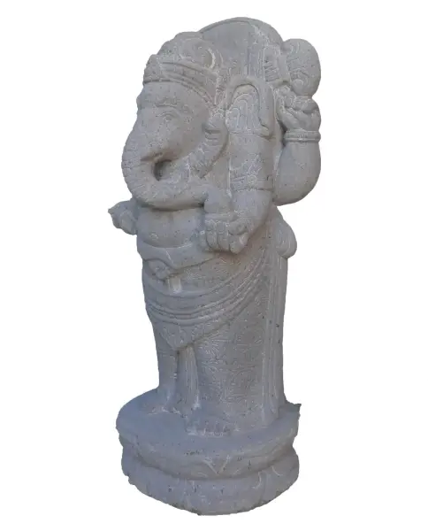Product image 4 of the product “Standing Ganesha, 60 cm height, riverstone, stonemasony ”